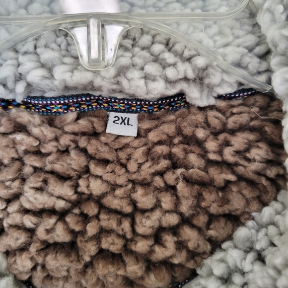 Teddy Bear Cozy Fleece 1/4 Zip Pullover In Chocolate 2XL - Picture 5 of 6